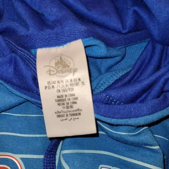 Disney Parks Women’s Medium Blue Retro Print Castle Cropped Hoodie Lightweight - Picture 6 of 7